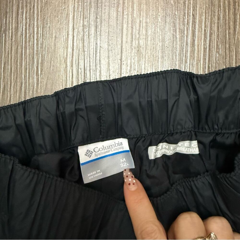 Columbia Pants Men M x 32" L Black Windbreaker Shell Hiking Omni Tech Rain - Picture 3 of 11